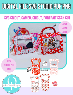 PORTA TAZAS VALENTINES DAY / TAZAS 11 oz / SVG / STUDIO / PDF / PNG / 4 SVG CON LOS DIFERENTES DISEÑOS DE CORTE / DIGITAL FILE / Cricut, Cameo, Scancut, Portrait