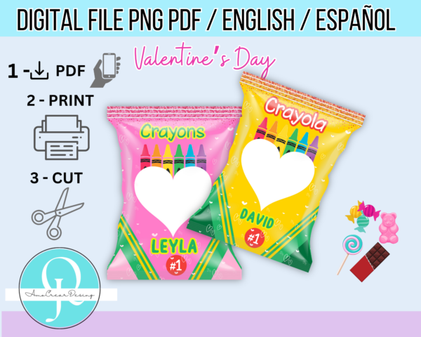 CHIPS BAGS teachers day / 2 PNG 2 PDF EN ENGLISH / 2 PNG 2 PDF ESPAÑOL 2 COLORES PINK AND YELLON DIGITAL FILE