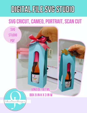 EMPAQUE DE VINO / PACKING WINE / 187 ML / SVG/ PDF / STUDIO / CRICUT / CAMEO / SCAN CUT / DIGITAL FILE