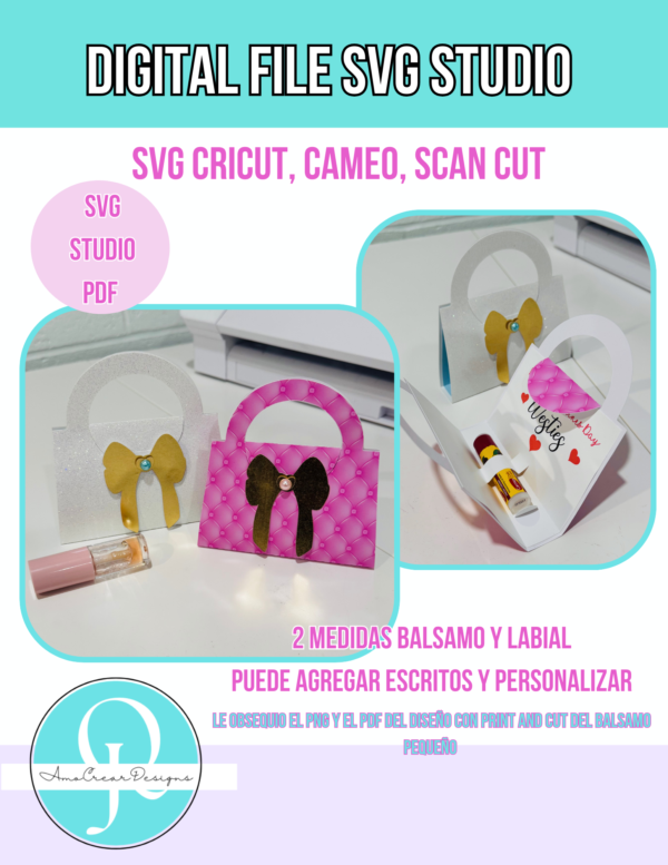 PLANTILLA DE BALSAMO LABIAL / SVG / STUDIO / PDF / 2 PLANTILLAS INCLUIDAS / DOS MEDIDAS / CRICUT / CAMEO / SCAN CUT / VALENTINES