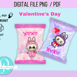 LABUBU 2 CHIPS BAGS / VALENTINES DAY / PNG / PDF