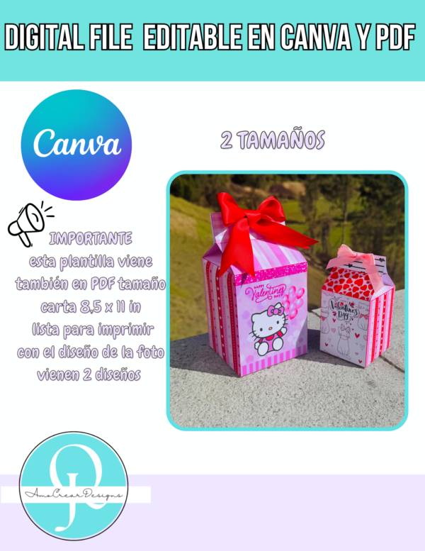 FOTO MILK BOX MOCKUP MILK BOX / EDITABLE EN CANVA / DISEÑOS LISTOS EN PDF TAMBIEN / DIGITAL FILE /