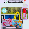 Caja de cumpleaños plegable, gable boutique bag toys, fresita, jessie, Editable en Canva archivo digital, incluye3 pdf