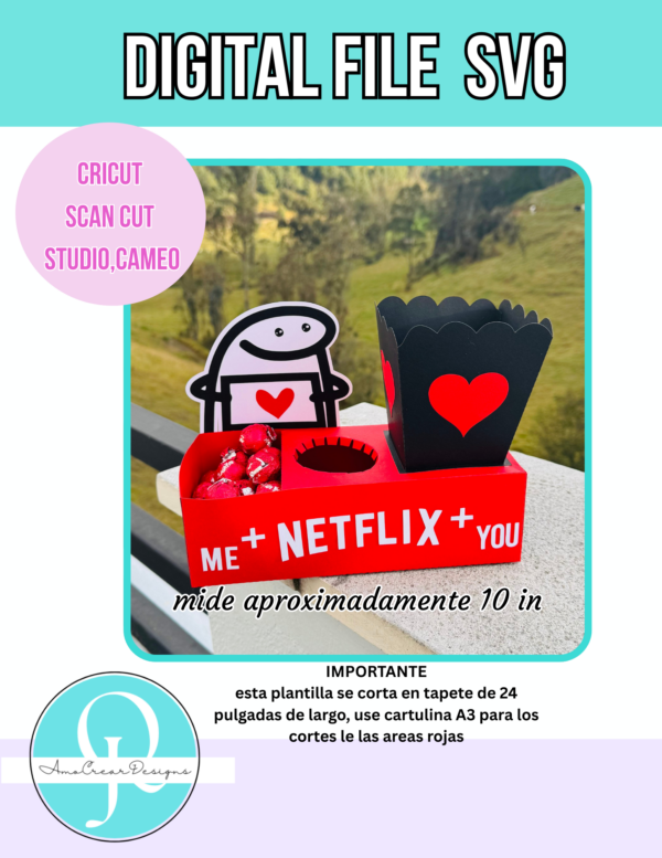 CAJA NETFLIx / BOX MOVIE / SVG / CRICUT / SCAN CUT / STUDIO CAMEO / DESCARGABLE / DIGITAL FILE
