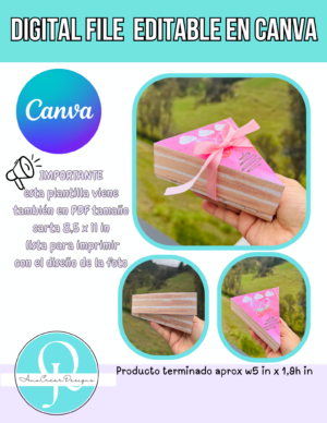 cake 26 foto CAKE SLICE / PASTEL / PLANTILLA EDITABLE EN CANVA / DIGITAL FILE / FRESA CAKE