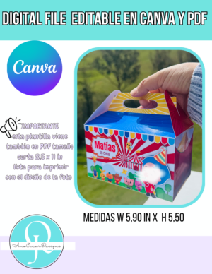 BLIM BLIM FOTO TIENDA LUNCH BOX EDITABLE / CANVA / INCLUYE PDF DE DISEÑO / DIGITAL FILE / DESCARGA INSTANTANEA / BIRTHDAY PARTY /