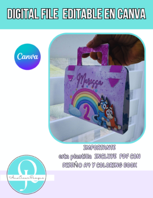 COLORING BAG BLUEY CARTERA PARA CRAYOLAS / COLORING BAG / COLORING BOOK / EDITABLE EN CANVA / PDF INCLUIDO / DIGITAL FILE