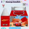 Lunch box caja de cumpleaños plim plim y cars, es editable en canva gratis o pro, descarga inmediata, archivo digital