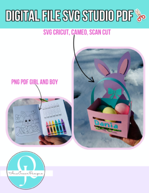foto tienda easter26 Easter Canasta SVG / Easter Treats box svg / coloring book incluido PNG Y PDF/ Cricut / Studio Cameo / Scan Cut / PDF / Descarga instantanea