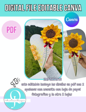 RAMO FLORES AMARILLAS /EDITABLE EN CANVA INCLUYE PDF CON DISEÑO LISTO / DIGITAL FILE / 2 PDF / FLORES AMARILLAS / DIA DE LA MUJER