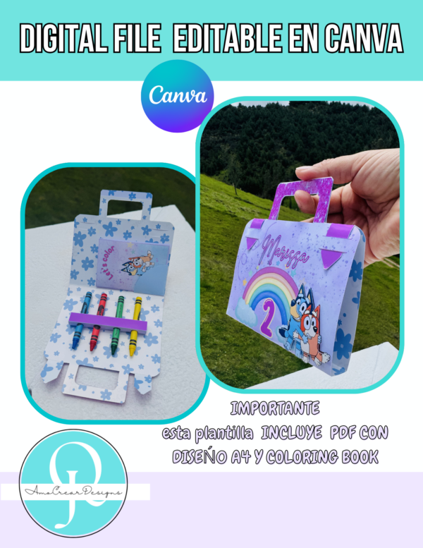 ESTUCHE PARA CRAYOLAS / COLORING BAG / COLORING BOOK / EDITABLE EN CANVA / PDF INCLUIDO / DIGITAL FILE