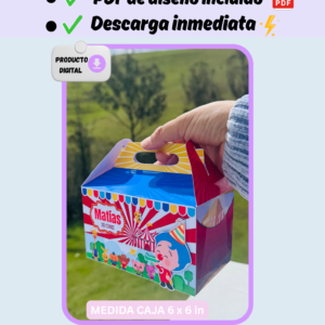 Lunch box caja de cumpleaños plim plim y cars, es editable en canva gratis o pro, descarga inmediata, archivo digital