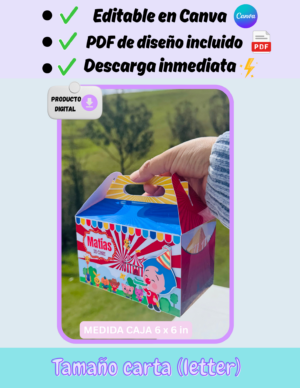Lunch box caja de cumpleaños plim plim y cars, es editable en canva gratis o pro, descarga inmediata, archivo digital