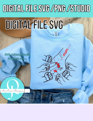 Manos mamá hijos / hands mom / digital file svg / png / studio / dia de la madre