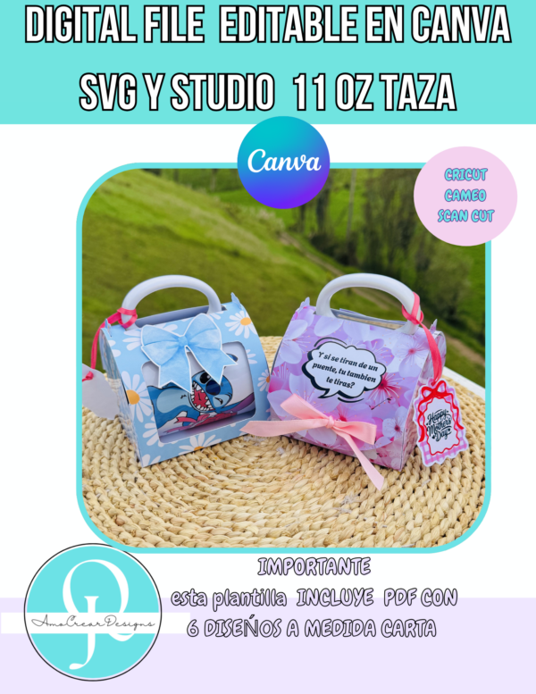 PORTA TAZA VENTANA / DIA DE LA MADRE / MOTHERS DAY / HOLDER MUG / EDITABLE EN CANVA  / SVG CRICUT / SVG SCAN CUT / STUDIO CAMEO / DIGITAL FILE / DESCARGA INSTANTANEA