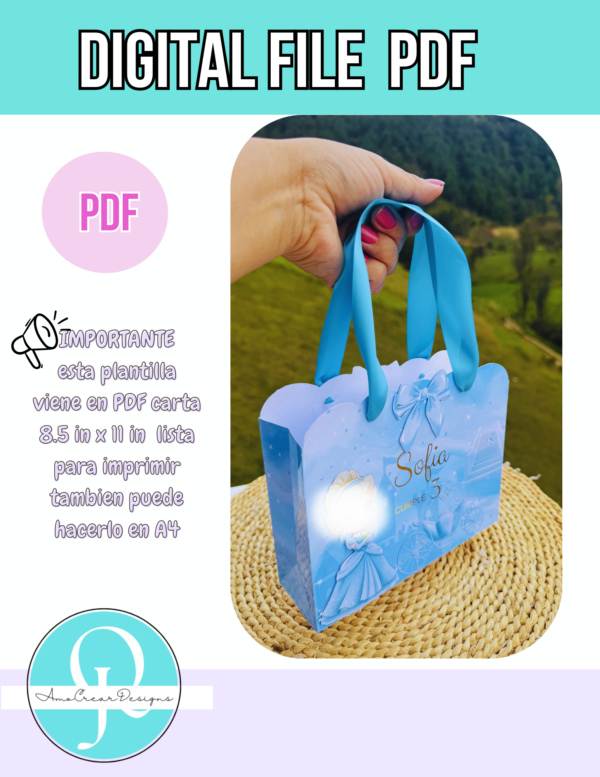 BOUTIQUE BAG / PRINCESA AZUL / PDF FILE /DIGITAL FILE