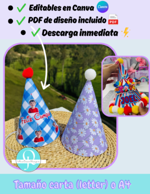 gorra cumple Gorra de cumpleaños editable en Canva tambien Svg, Studio para Cricut, Cameo, Scancut descarga inmediata archivo digital