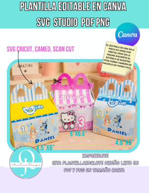CAJITA FELIZ / HAPPY BOX / PDF / SVG / STUDIO / CRICUT / SCAN CUT / PNG / CANVA / DIGITAL FILE