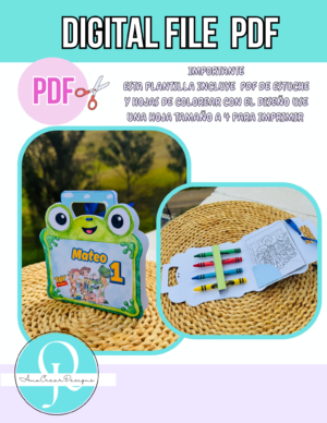 LILYPAD  ESTUCHE CRAYOLAS PDF / CORTAR CON TIJERAS / DIGITAL FILE