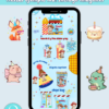 Propuesta para clientes, cajita feliz paquete de 5 mockups de fiestas infantiles, archivo digital, descarga inmediata