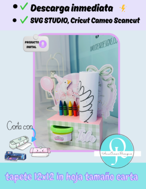 caja para plastilina, crayolas, y hojas de colorear, archivos svg studio para maquinas de corte, Cricut, Cameo, archivo digital, descarga inmediata