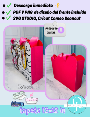 BOLSA BOUTIQUE BAG, para maquinas de corte, Cricut, Cameo, Scan cut, archivo svg studio, png frente y pdf, descarga inmediata tapete de corte 12x12 in 30x30 cm