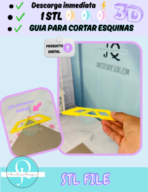 FOTO GUIA DE ESQUINAS GUIA de corte de esquinas, STL para impresoras 3D, Descarga inmediata, Archivo digital
