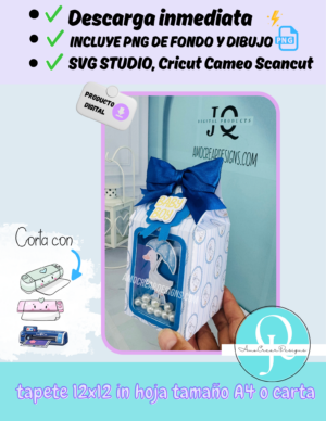 Caja Shaker, milk box, para maquinas de corte, SVG, STUDIO, Cricut,Cameo, Scancut, descarga inmediata, archivo digital